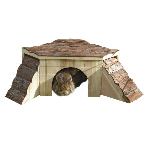 KERBL Domek dla gryzoni z naturalnego drewna 37x37x16cm [82771]