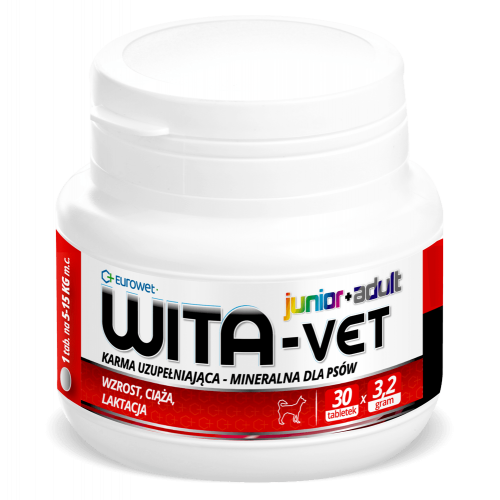 EUROWET Wita-Vet Ca/P=2 - suplement z witaminami dla psów 3,2g 30 tab. 