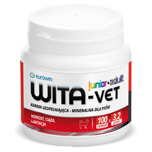 EUROWET Wita-Vet Ca/P=2 - suplement z witaminami dla psów 3,2g 100 tab. 
